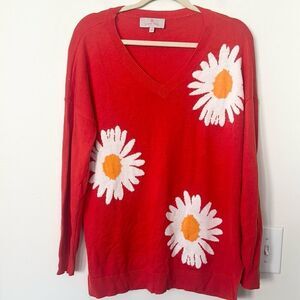 Laurie Felt Cashmere Blend Oversized Daisy Sweater S